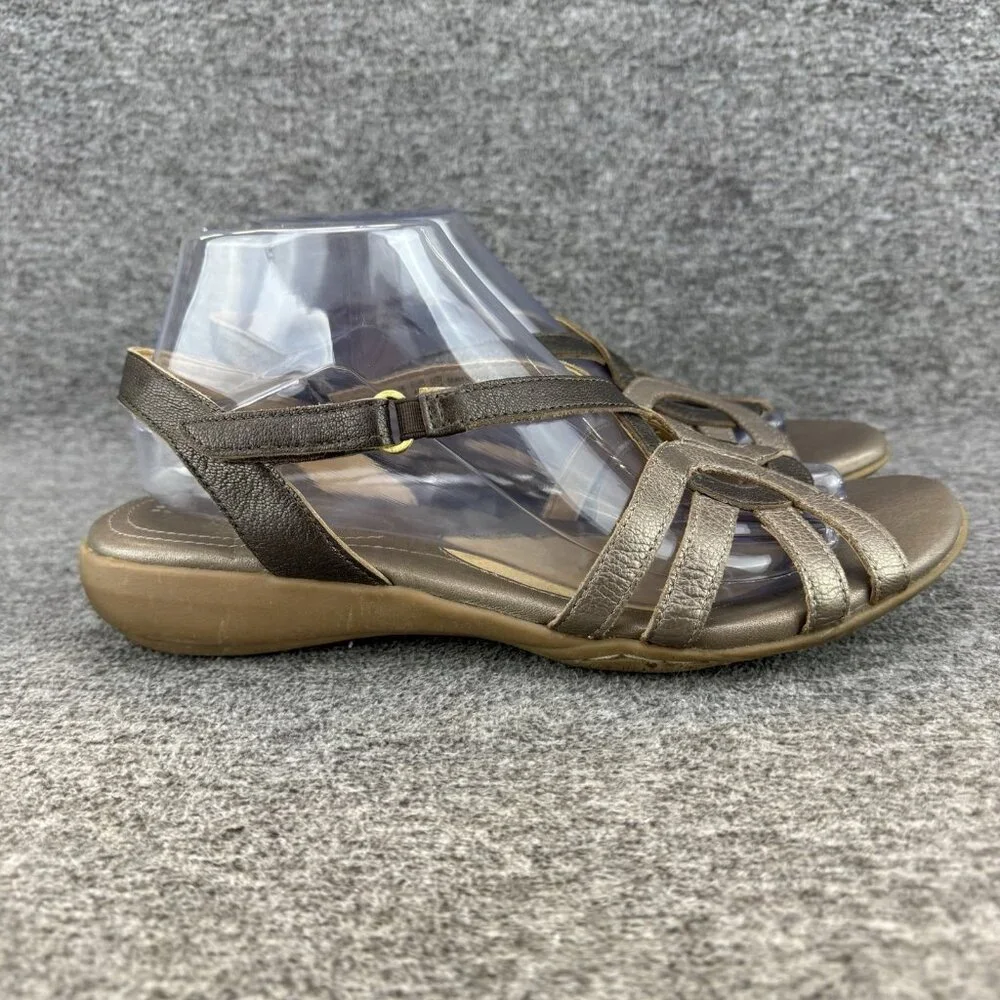 ✅Naturalizer Catrina Sandals Womens 9.5N Bronze Pewter Leather Strappy Slingback - Picture 6 of 10